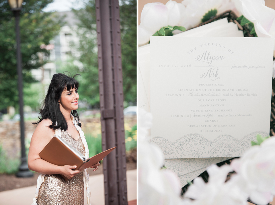 Alisa Tong officiant with ceremony programs
