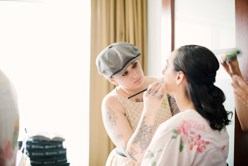 Jessica Saint doing makeup