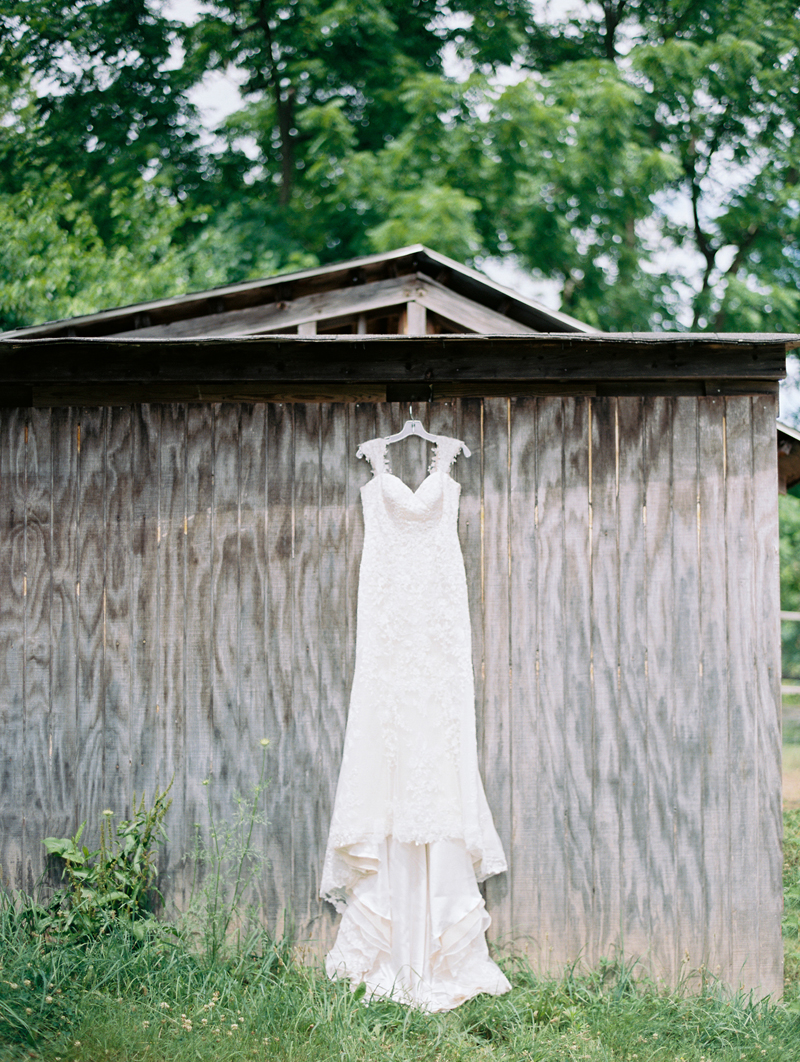 Dress hanging on barn