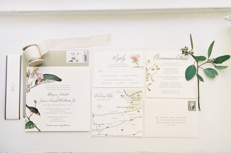wedding invitation with eucalyptus 