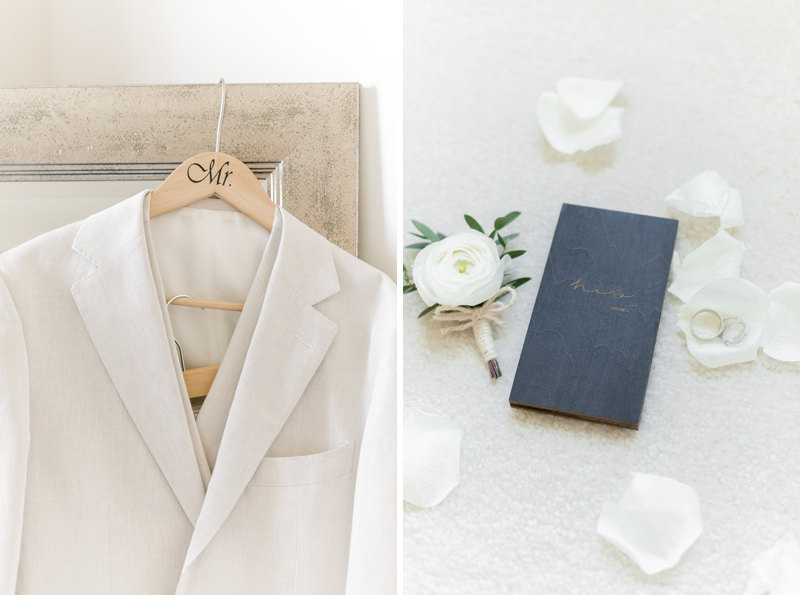 grooms suit, vow book, boutonniere